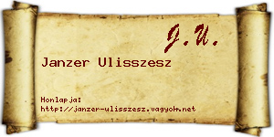 Janzer Ulisszesz névjegykártya